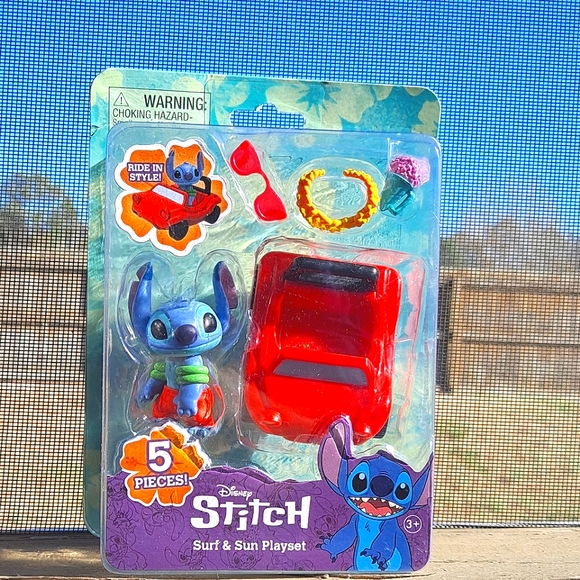 Disney Stitch 5 Pieces Surf And Sun Playset 2" Figure - Picture 1 of 3